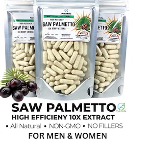 Saw Palmetto Capsules | Concentrated Berry Extract 500mg | 100 Single-Ingredient Vegan Capsules