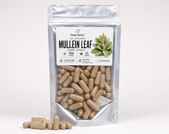 Mullein Leaf Capsules | 10:1 Leaf Extract 500mg | 100 Single-Ingredient Vegan Capsules