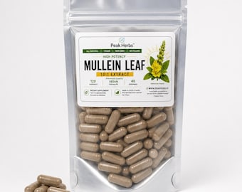 Pure Mullein Leaf Extract Capsules: Respiratory support by Peak Herbs