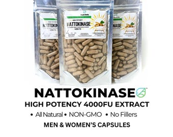 Nattokinase Extract 4000FU Capsules: NON-GMO Health Wellness Supplement Support by Peak Herbs