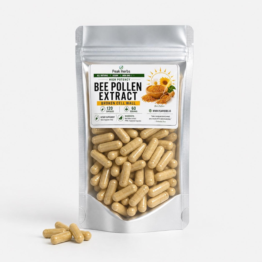 Bee Pollen 10x Extract Capsules: Broken Cell Wall, Health Wellness ...