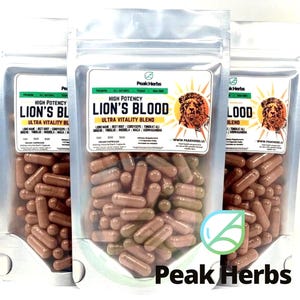 Lion's Blood Ultra Adaptogenic Blend - Organically Grown Tongkat, Maca, Ginseng, Beet, Rhodiola, Tribulus, Cordyceps, Lion's Mane Peak Herbs