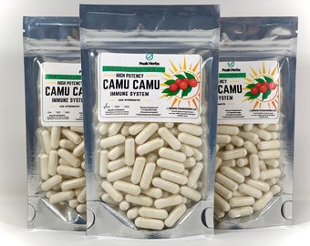 Organic Camu Camu Capsules - All Natural Pure 10x Extract 5000mg - Vitamin C Peak Herbs