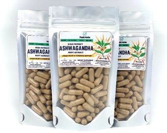 Organic Ashwagandha KSM66 Ashwagandha Extract Capsules - 1500mg per Serving - All Natural, Vegetarian, Non-GMO - Peak Herbs