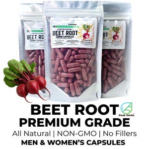 Beet Root Capsules: Premium Grade All Natural NON-GMO Herbal Supplementation by Peak Herbs