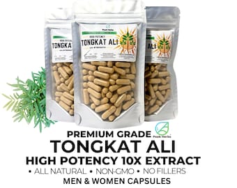 Capsule di estratto di Tongkat Ali: integratore a base di erbe fresche NON OGM ad alta potenza da 1500 mg di Peak Herbs