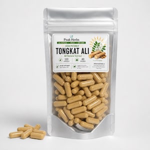 Tongkat Ali Extract Capsules: High Potency NON-GMO Fresh Herbal Supplement by Peak Herbs