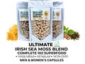 Ultimate Irish Sea Moss Blend Superfood Capsules: Burdock Root & Bladderwrack - Fresh Wildcrafted 102 Nutrients