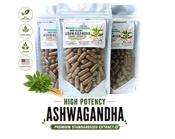 Cápsulas de extracto de ashwagandha: Adaptógeno de alta potencia y sin OMG de Peak Herbs.