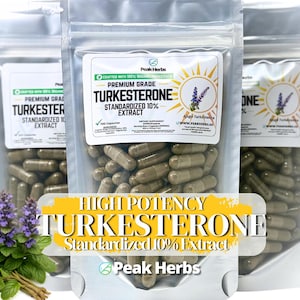 Organic 10% Turkesterone Capsules - Premium Extract of Ajuga Turkestanica - by Peak Herbs