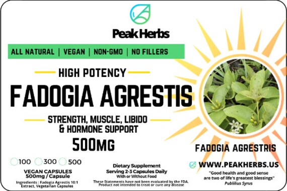 Fadogia Agrestis Capsules 500mg All Natural Premium Etsy