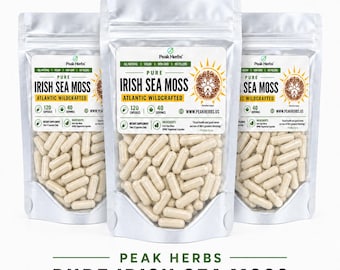 Cápsulas de musgo marino irlandés puro de Peak Herbs
