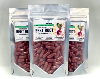 Organic Beet Root Capsules - 100% Beet Root, no Fillers, Additives, dyes - Peak Herbs