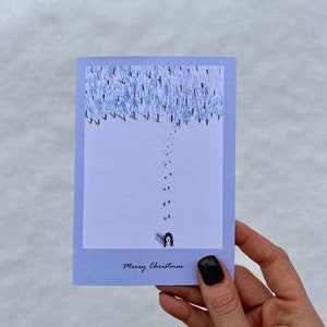 Set van 10 leuke kerstkaarten / pinguïnkaart / vrolijk kerstfeest / winterwenskaart / kerstgroeten