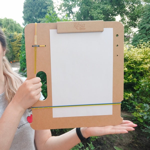 Portable Easel Board A4 size for painting, sketching, drawing with magnetic clip, Portable Table for Artist