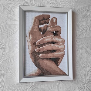 Hands Diamond Painting Completed Artwork