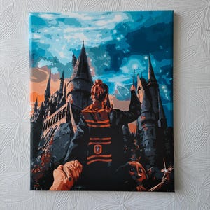 Magic Castle painting on canvas 16x20 inches Follow Me style frame 40x50 cm acrylic painting home decor handmade