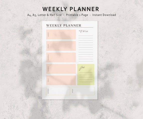 Weekly Planner Bullet Journal Planner Printable Planner - Etsy