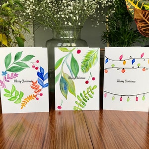 HAND PAINTED Weihnachtskarte Set