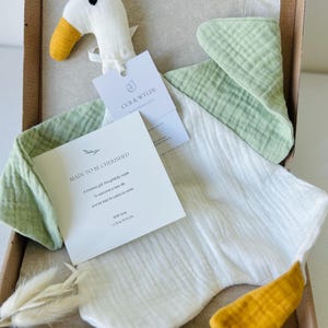 Organic Duck Baby Comforter: Double Gauze Muslin Lovey image 9