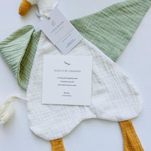 Organic Duck Baby Comforter: Double Gauze Muslin Lovey image 4