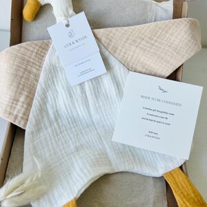Organic Duck Baby Comforter: Double Gauze Muslin Lovey image 3