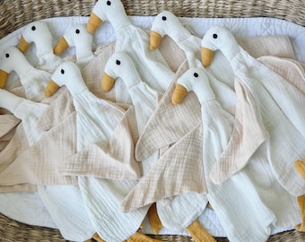 Organic Duck Baby Comforter: Double Gauze Muslin Lovey