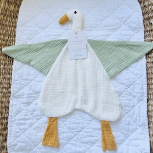 Organic Duck Baby Comforter: Double Gauze Muslin Lovey image 7