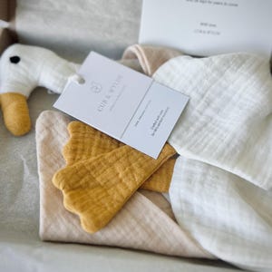Organic Duck Baby Comforter: Double Gauze Muslin Lovey image 8