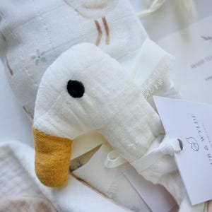 Organic Duck Baby Comforter: Double Gauze Muslin Lovey image 10