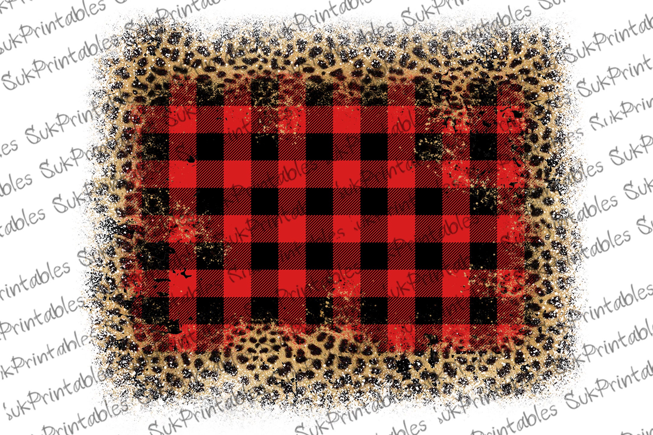 Red Buffalo Plaid Leopard Png Sublimation Leopard Distressed | Etsy