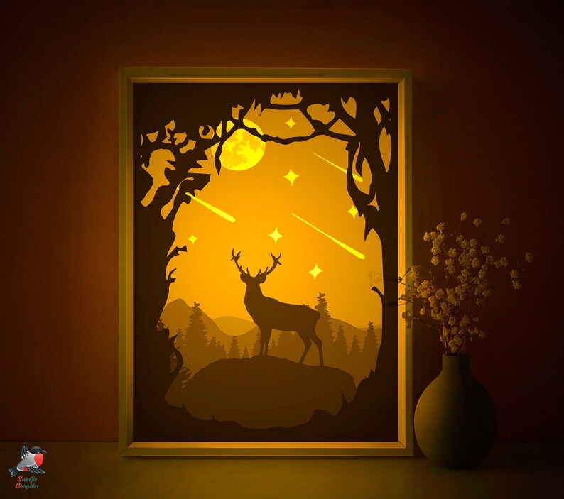 Download Lightbox Svg Png Pdf Files Papercut 3d Layered Svg Light Box Art Fayrytale Shadowbox Paper Cutting Template Forest Deer Lightbox Template Clip Art Art Collectibles Safarni Org