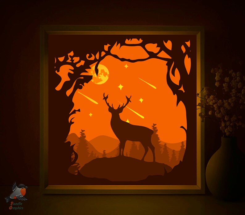 Download Fayrytale Shadowbox Paper Cutting Template Papercut 3d Layered Svg Light Box Art Forest Deer Lightbox Template Lightbox Svg Png Pdf Files Clip Art Art Collectibles Commentfer Fr
