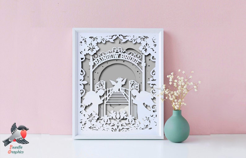 Download Rainbow Bridge Lightbox modèle de coupe de papier Dog ...