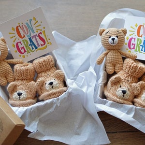Zwillings-Baby-Geschenkset mit Teddy-Schuhen, Geschenke für Zwillingsmütter, Ankündigung der Zwillingsschwangerschaft, Zwillings-Babyparty, Zwillingsmädchen, Zwillingsmädchen und -junge, Jungen