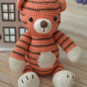 Cute Amigurumi Tiger Toy Handmade Crochet Tiger Special Tiger for Baby Gift Shower image 1