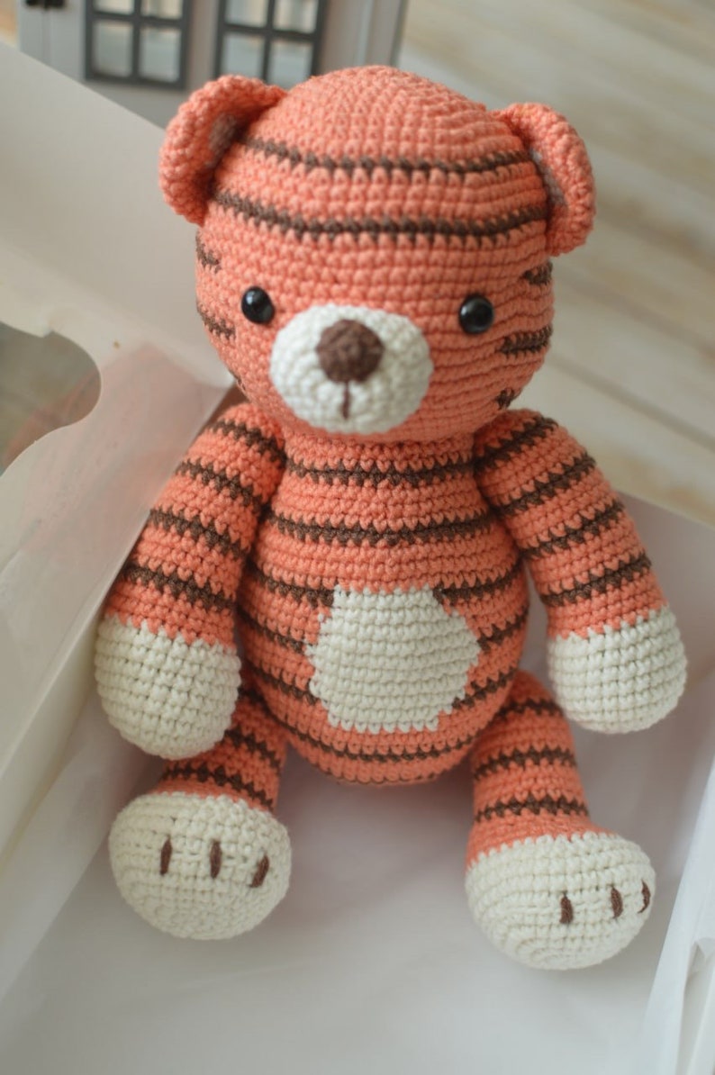 Cute Amigurumi Tiger Toy Handmade Crochet Tiger Special Tiger for Baby Gift Shower image 8