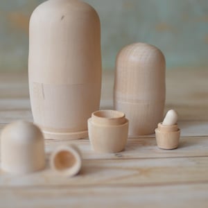 Blank nesting dolls 5 stacking dolls for toddler, 5 nesting dolls set, paint your own, stacking wooden toy for toddler, wooden puzzle