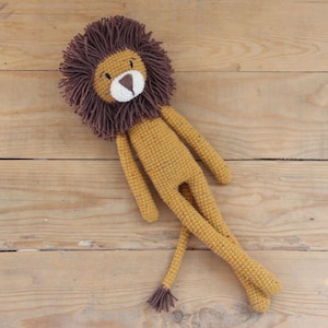 Crocheted Lion, Stuffed Animals, Savannah Lion, Home Decor, Birthday Gift, Newborn gift