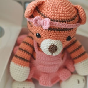 Cute Amigurumi Tiger Toy Handmade Crochet Tiger Special Tiger for Baby Gift Shower image 2