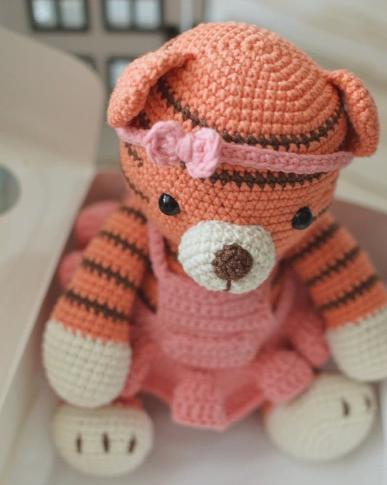 Cute Amigurumi Tiger Toy Handmade Crochet Tiger Special Tiger for Baby Gift Shower image 2