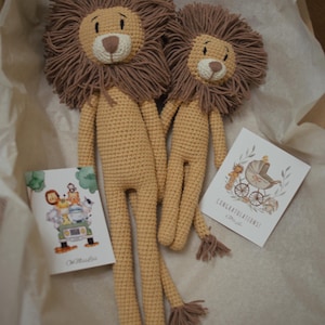 Geschenk für den großen Bruder, Geschenk für den kleinen Bruder, Geschenk für Geschwister, Geschenk für Bruder, Babyzimmer, gehäkelter Savannenlöwe, Geburtstagsgeschenk für Neugeborene, Papa und Sohn