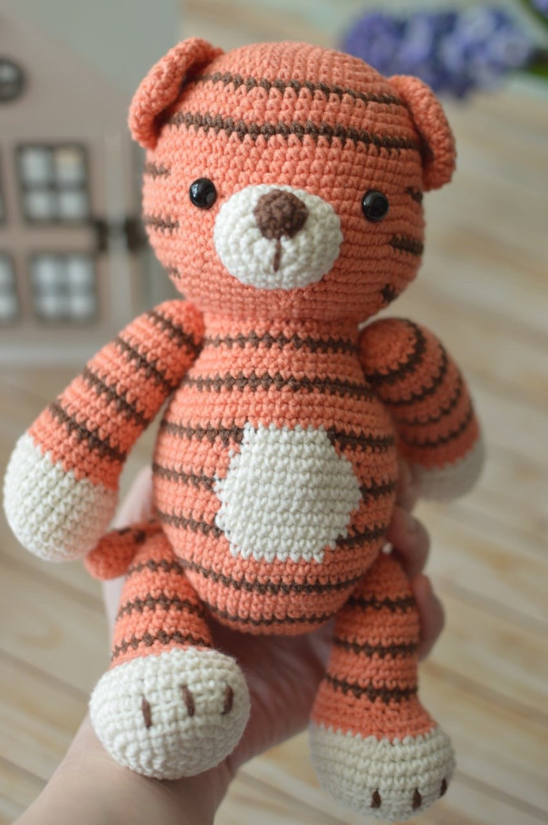 Cute Amigurumi Tiger Toy Handmade Crochet Tiger Special Tiger for Baby Gift Shower image 10