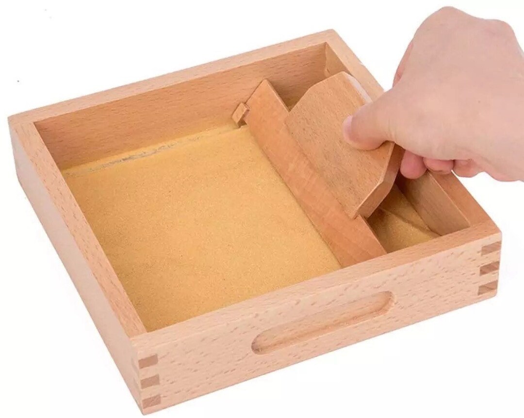 Wooden Sand Tray Montessori Learning Tray Set Montessori Etsy