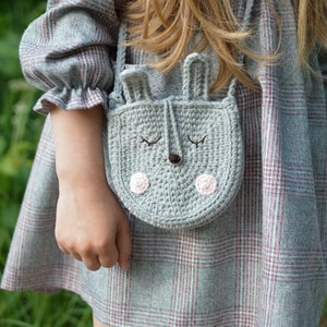 Sac lapin au crochet. Cadeau pour fille. Sac lapin au crochet. Sac à main pour enfants à bandoulière