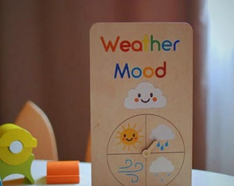Montessori Weather Board for Kids Wooden Daily Weather Chart –Educational Toy for Toddlers Approved Learning Gift daily routine board