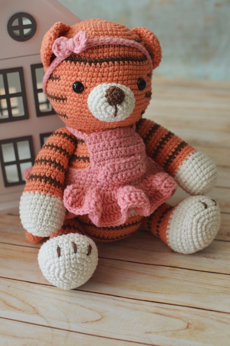 Cute Amigurumi Tiger Toy Handmade Crochet Tiger Special Tiger for Baby Gift Shower image 4