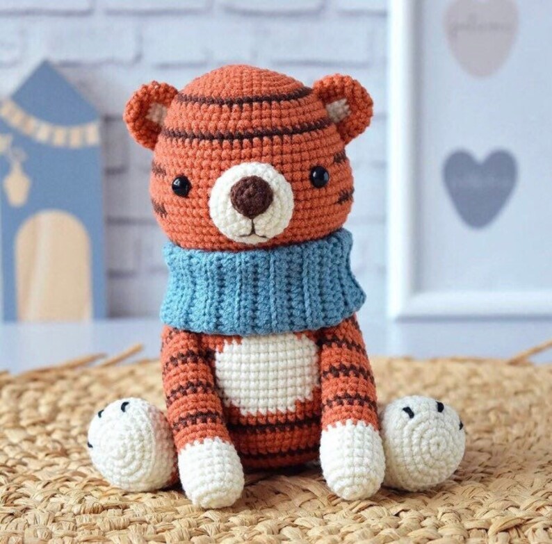 Cute Amigurumi Tiger Toy Handmade Crochet Tiger Special Tiger for Baby Gift Shower image 7