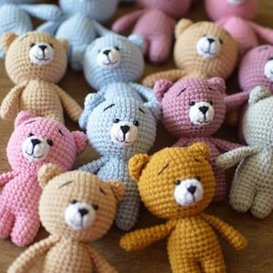 Stuffed Teddy bear Teddy Bear Crochet Toy, Cute small beige Teddy Bear Wild animal bear custom toy animal, Baby shower gift, Newborn props