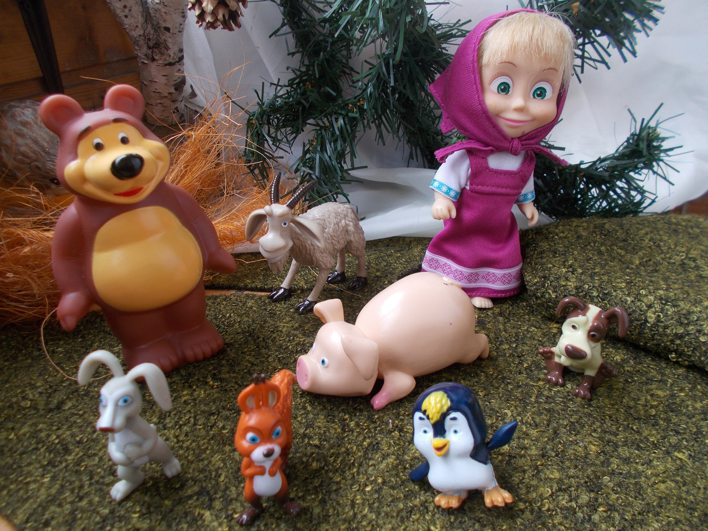 ENSEMBLE ÉDUCATIF basé sur Masha et l'ours, kit de figurines de